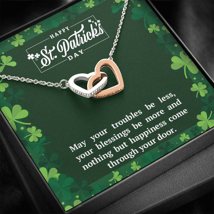 May Your Troubles Be Less - Interlocking Heart Necklace - Thegiftio UK