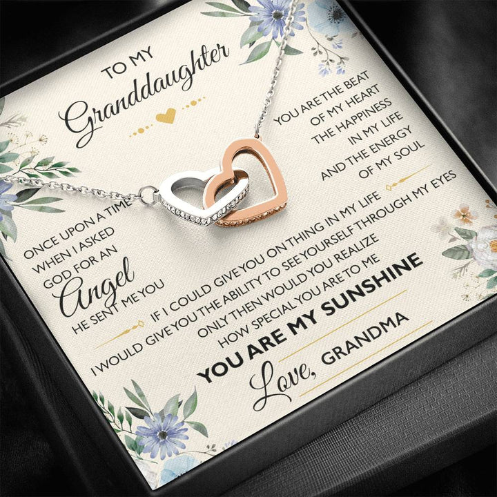 To My Granddaughter From Grandma - Interlocking Heart Necklace - Thegiftio UK