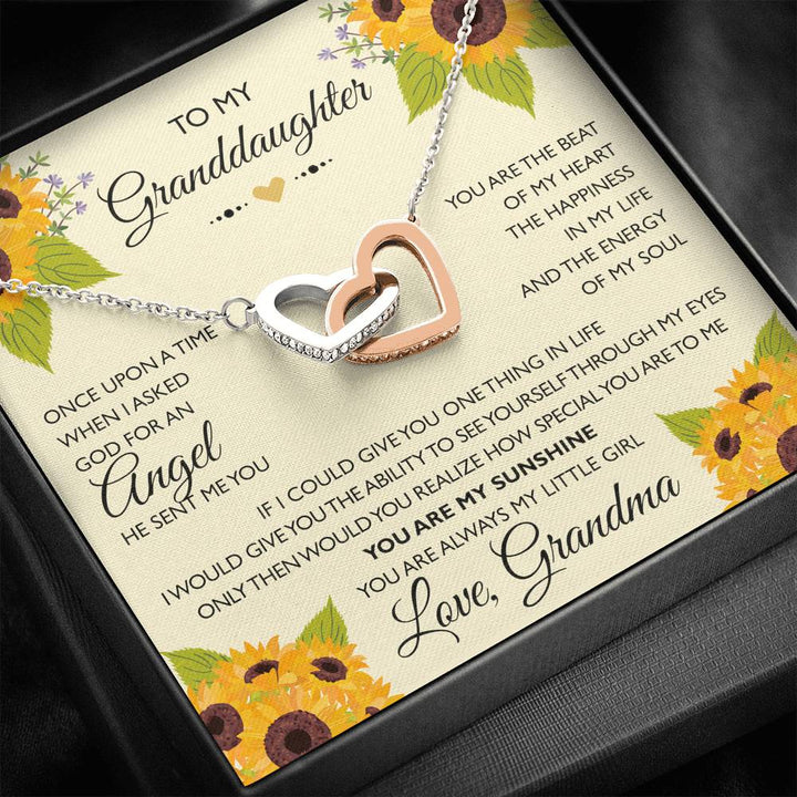 To My Granddaughter From Grandma - Interlocking Heart Necklace - Thegiftio UK