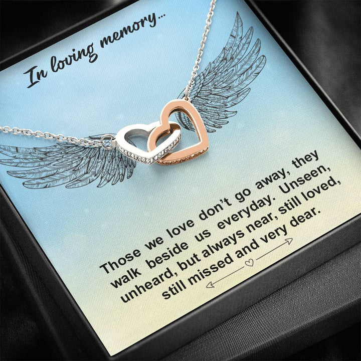 In Loving Memory..Those We Love Don’T Go Away - Interlocking Heart Necklace - Thegiftio UK
