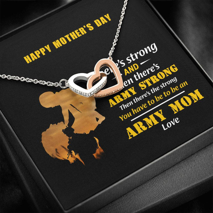Gift For Army Mom - Army Strong - The Interlocking Heart Necklace - Thegiftio UK