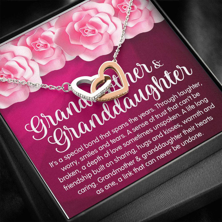 Granddaughter & Grandmother Love Interlocking Heart Necklace - Thegiftio UK