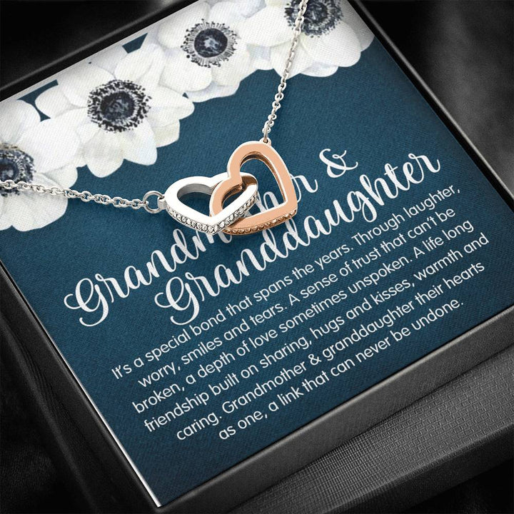 Granddaughter & Grandmother Love Interlocking Heart Necklace - Thegiftio UK