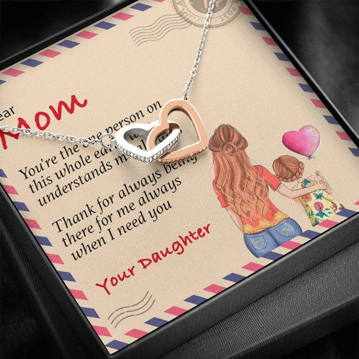 Happy Mother's Day Gift - Thank You For Always Being There - The Interlocking Heart Necklace - Thegiftio UK