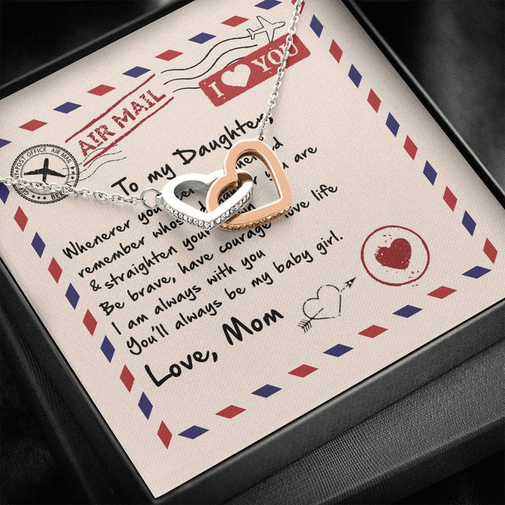 Gift For Daughter - Always Be My Baby Girl - The Interlocking Heart Necklace - Thegiftio UK