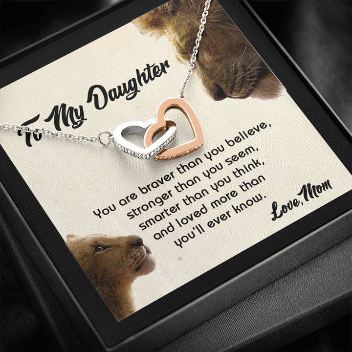 Gift For Daughter - You Are Braver - The Interlocking Heart Necklace - Thegiftio UK