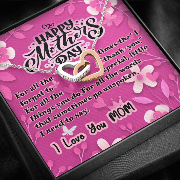 Happy Mothers Day - Interlocking Heart Necklace - Thegiftio UK