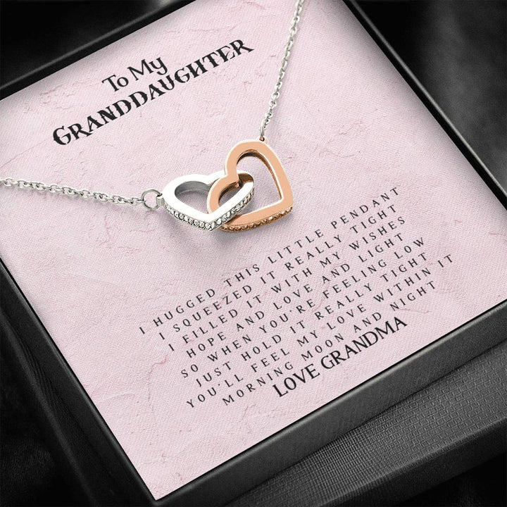 To My Granddaughter - Love Grandma - Interlocking Heart Necklace - Thegiftio UK