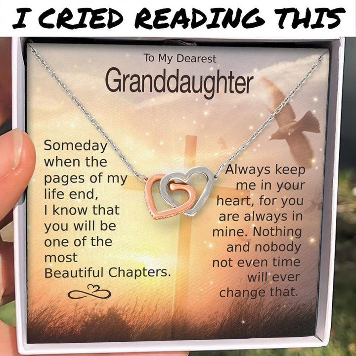 Granddaughter | Most Beautiful Chapters | Interlocking Heart Necklace - Thegiftio UK