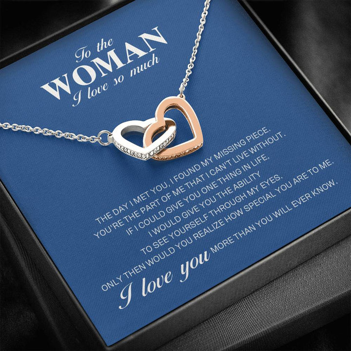 To The Woman I Love So Much - Interlocking Heart Necklace - Thegiftio UK