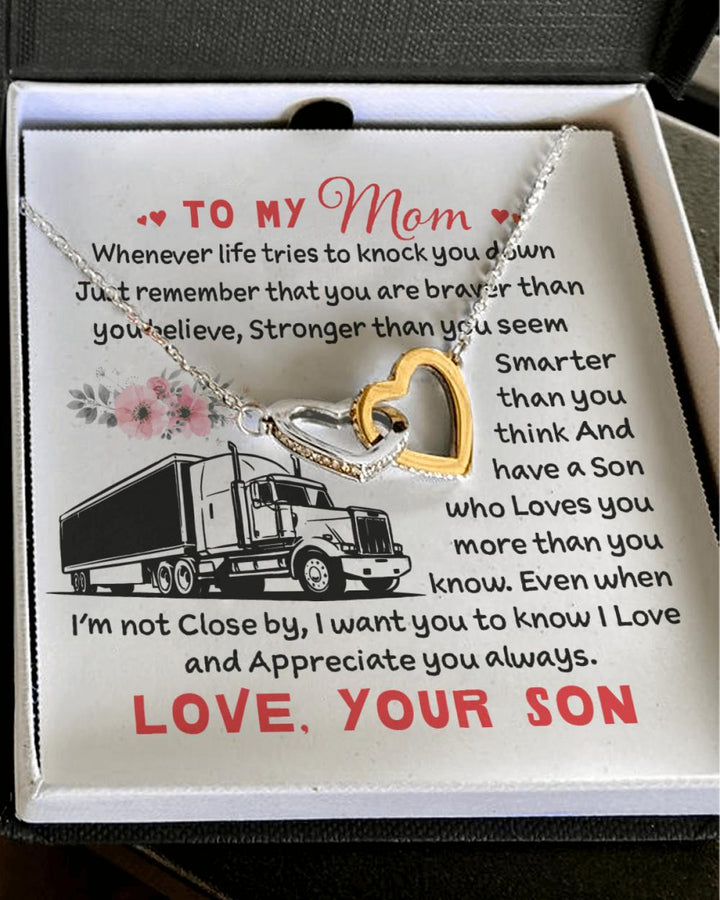 Trucker's Mom - Interlocking Heart Necklace - Thegiftio UK