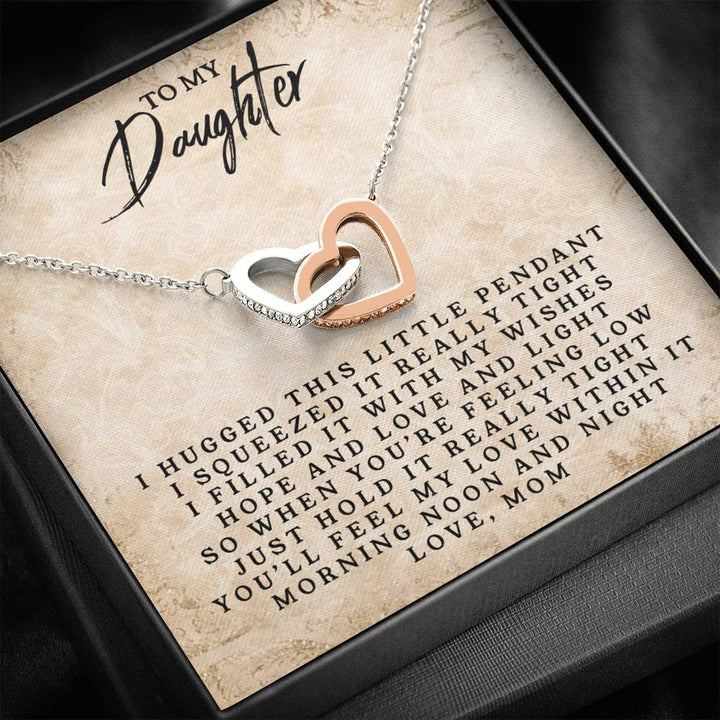 To My Daughter - Love Mom - Interlocking Heart Necklace❤ - Thegiftio UK