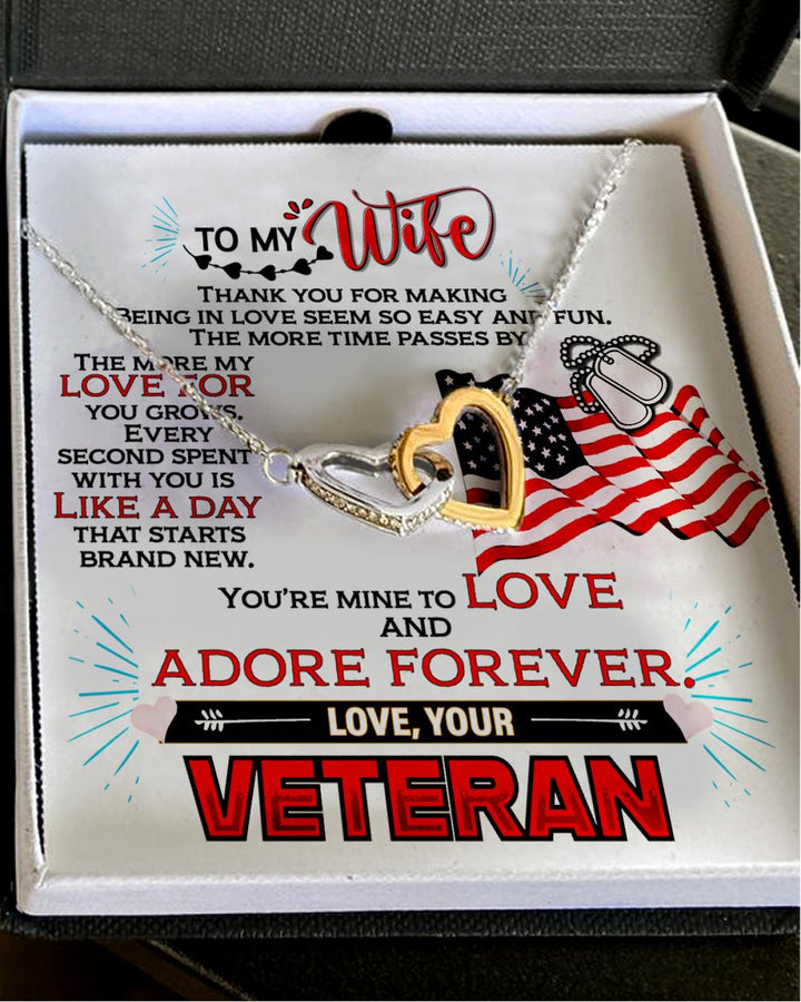 Veteran's Wife - Interlocking Heart Necklace - Thegiftio UK