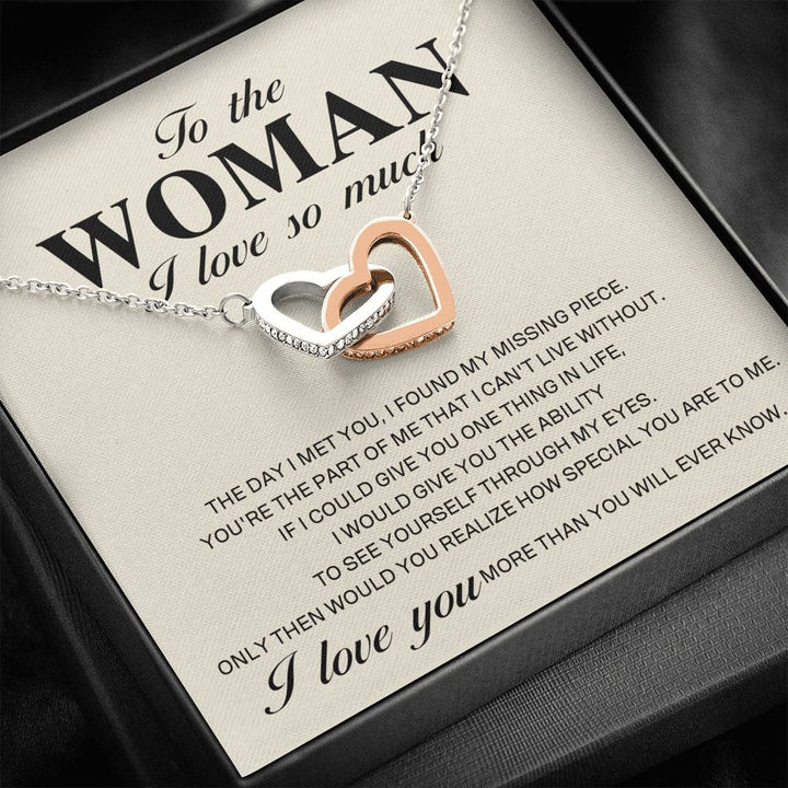 To The Woman I Love So Much - Interlocking Heart Necklace - Thegiftio UK