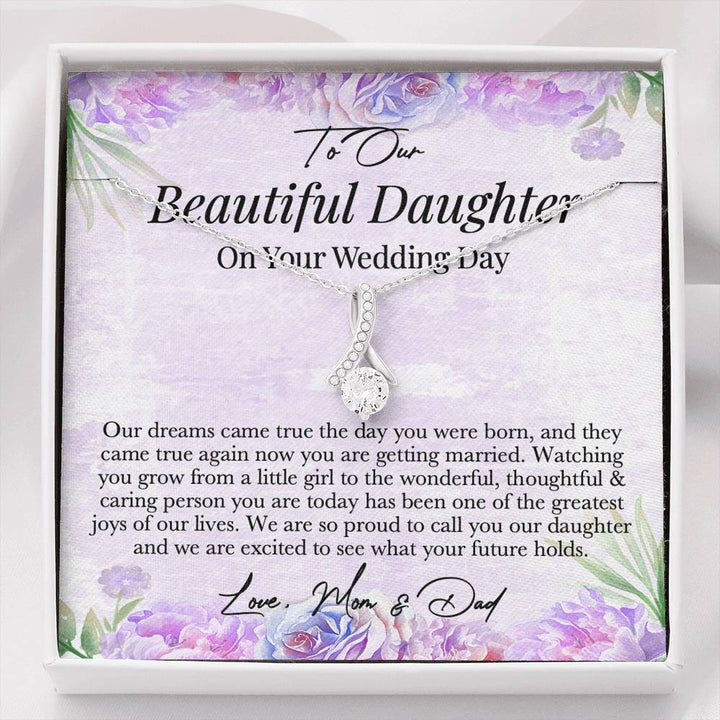 Wedding Day Gift - To My Beautiful Daughter Alluring Beauty Necklace | Seseable CA