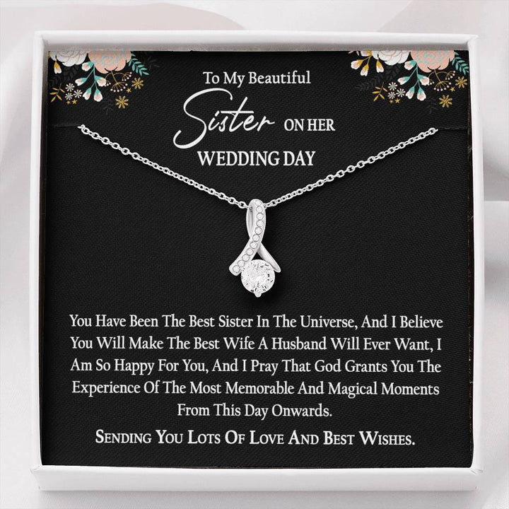 To My Sister On Her Wedding Day - Alluring Beauty Necklace - Seseable