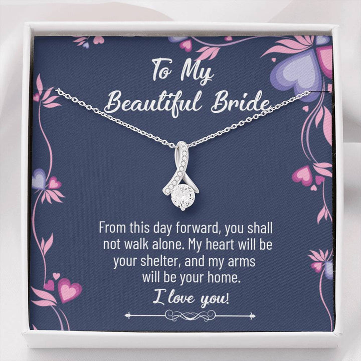 To My Beautiful Bride - Alluring Beauty Necklace -Gift From Groom To Bride- Wedding Gift | Seseable CA