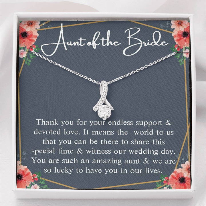 Aunt Of The Bride Necklace Gift, Gift For Aunt From Bride And Groom, Bridal Party Thank You Gift, Aunt Wedding Alluring Beauty Necklace - Seseable