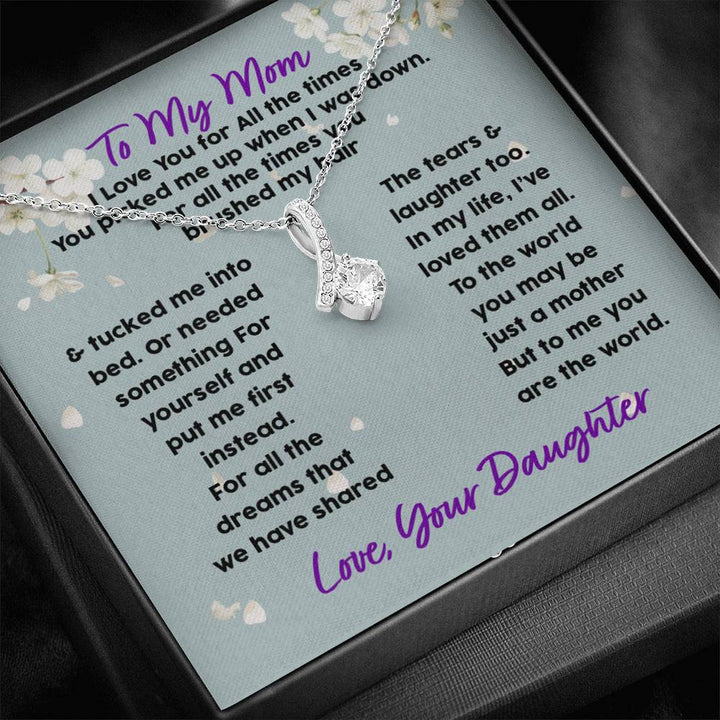 Gift For Mom - Alluring Beauty Necklace - To Me You Are The World- Gift From Daughter - Seseable