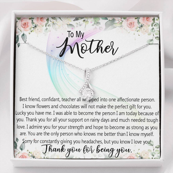 To My Mother Alluring Beauty Necklace Gift For Mom, Mother's Day Necklace Gift From Daughter Son, Birthday Christmas Gift - Seseable