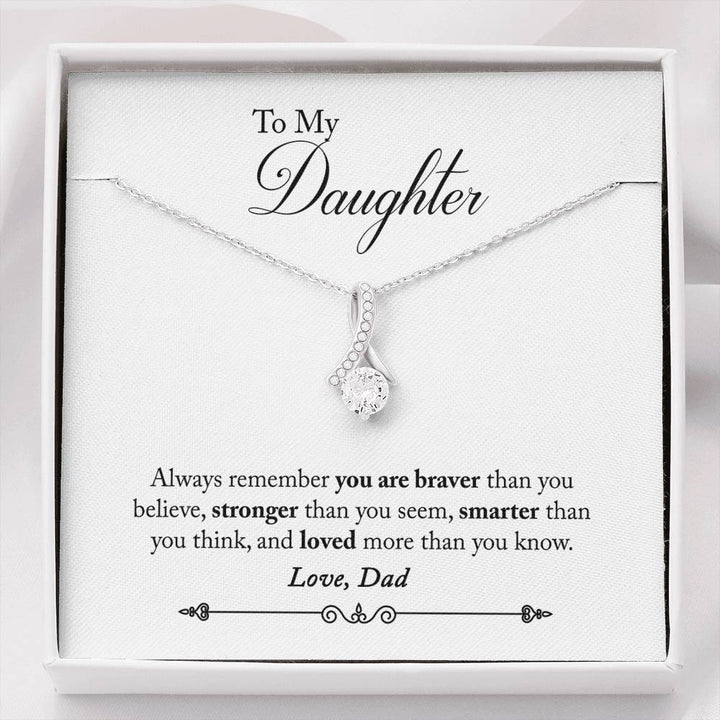 Loved Daughter From Dad Alluring Beauty Necklace - Seseable