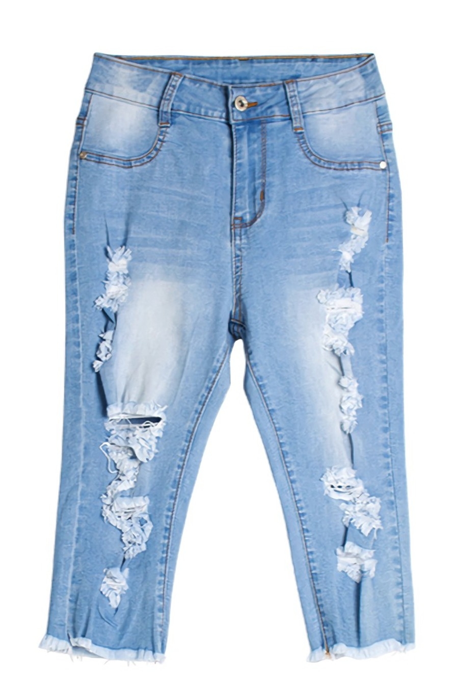 S-4Xl Plus Size Summer New Micro Elastic Hole Pocket Button Zip-Up Stylish Denim Shorts S-4Xl Plus Size Summer New Micro Elastic Hole Pocket Button Zip-Up Stylish Denim Shorts