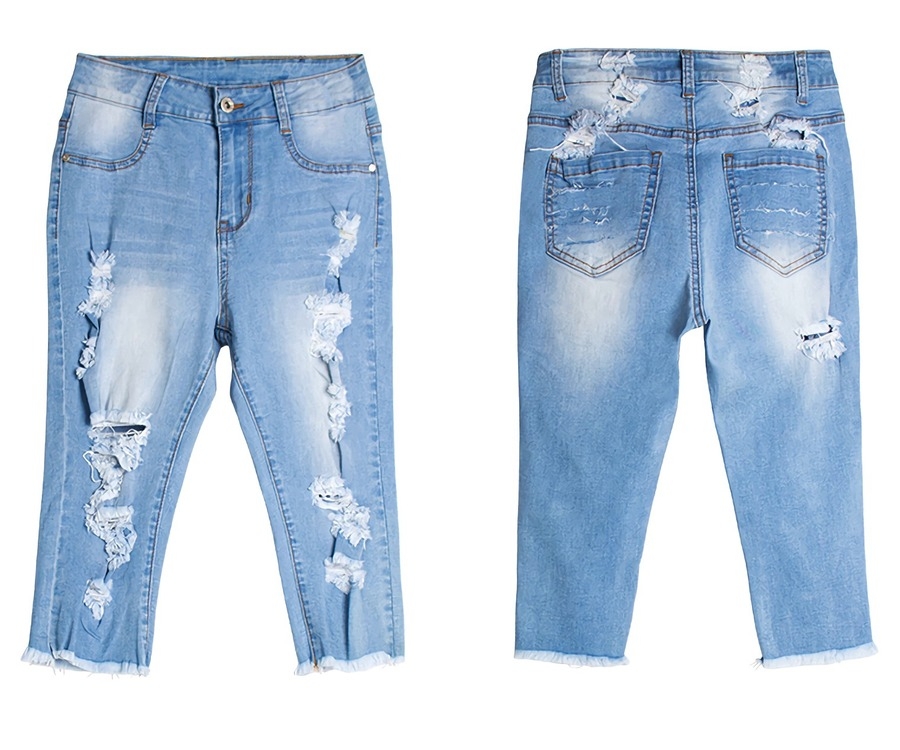 S-4Xl Plus Size Summer New Micro Elastic Hole Pocket Button Zip-Up Stylish Denim Shorts S-4Xl Plus Size Summer New Micro Elastic Hole Pocket Button Zip-Up Stylish Denim Shorts