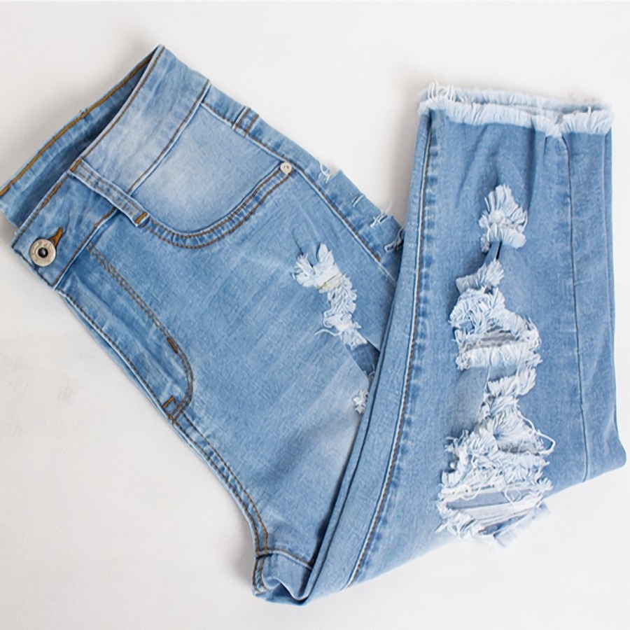 S-4Xl Plus Size Summer New Micro Elastic Hole Pocket Button Zip-Up Stylish Denim Shorts S-4Xl Plus Size Summer New Micro Elastic Hole Pocket Button Zip-Up Stylish Denim Shorts