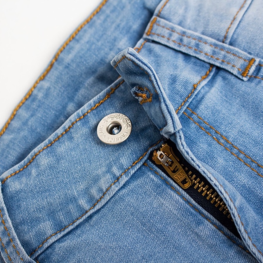 S-4Xl Plus Size Summer New Micro Elastic Hole Pocket Button Zip-Up Stylish Denim Shorts S-4Xl Plus Size Summer New Micro Elastic Hole Pocket Button Zip-Up Stylish Denim Shorts