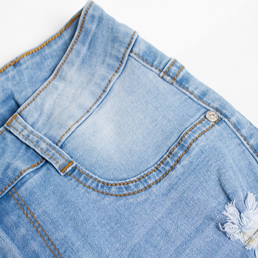 S-4Xl Plus Size Summer New Micro Elastic Hole Pocket Button Zip-Up Stylish Denim Shorts S-4Xl Plus Size Summer New Micro Elastic Hole Pocket Button Zip-Up Stylish Denim Shorts