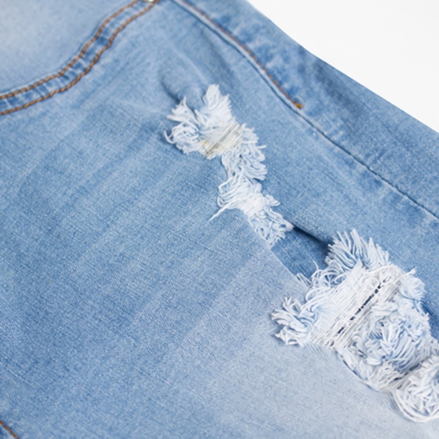 S-4Xl Plus Size Summer New Micro Elastic Hole Pocket Button Zip-Up Stylish Denim Shorts S-4Xl Plus Size Summer New Micro Elastic Hole Pocket Button Zip-Up Stylish Denim Shorts