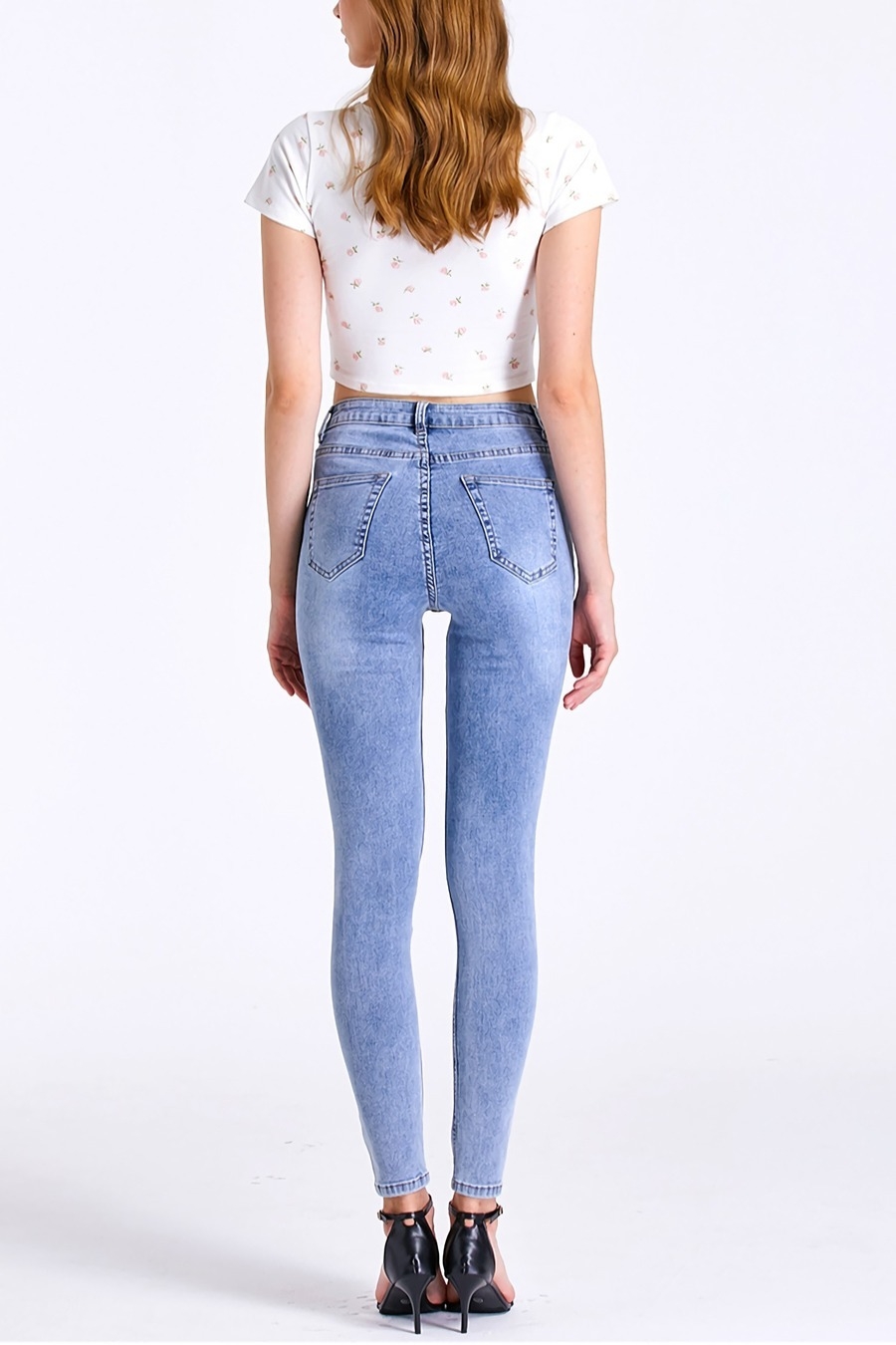 S-3Xl Plus Size Spring New Micro Elastic Hole Zip-Up Button Zip-Up Slim Fashion Denim Pants