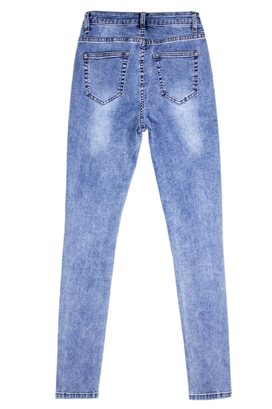 S-3Xl Plus Size Spring New Micro Elastic Hole Zip-Up Button Zip-Up Slim Fashion Denim Pants