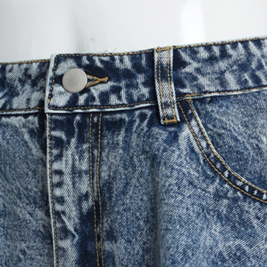 Summer New Micro-Elastic Knit Inner Spliced Pockets Button Zip-Up Stylish High Quality Denim Shorts