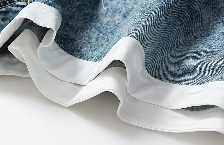 Summer New Micro-Elastic Knit Inner Spliced Pockets Button Zip-Up Stylish High Quality Denim Shorts